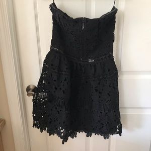 Romeo & Juliet Black Lace Strapless Dress